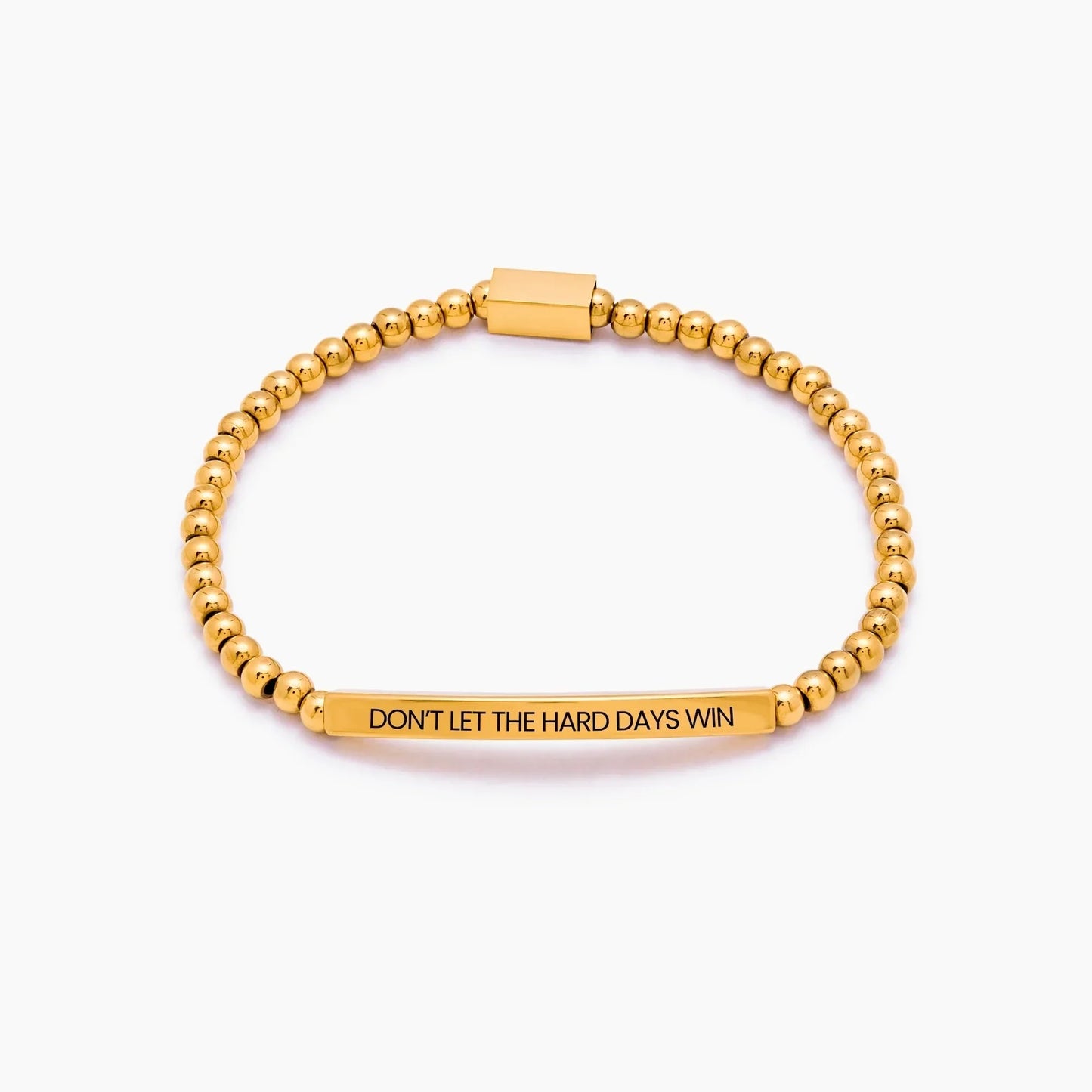 Beaded bracelet silver Don't Let The Hard Days Win — Olivia Jewelry