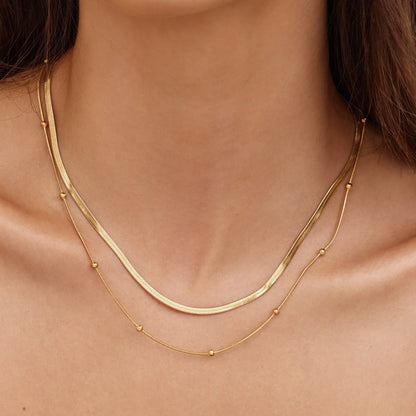 Snake & Satellite Chain Layered Necklace