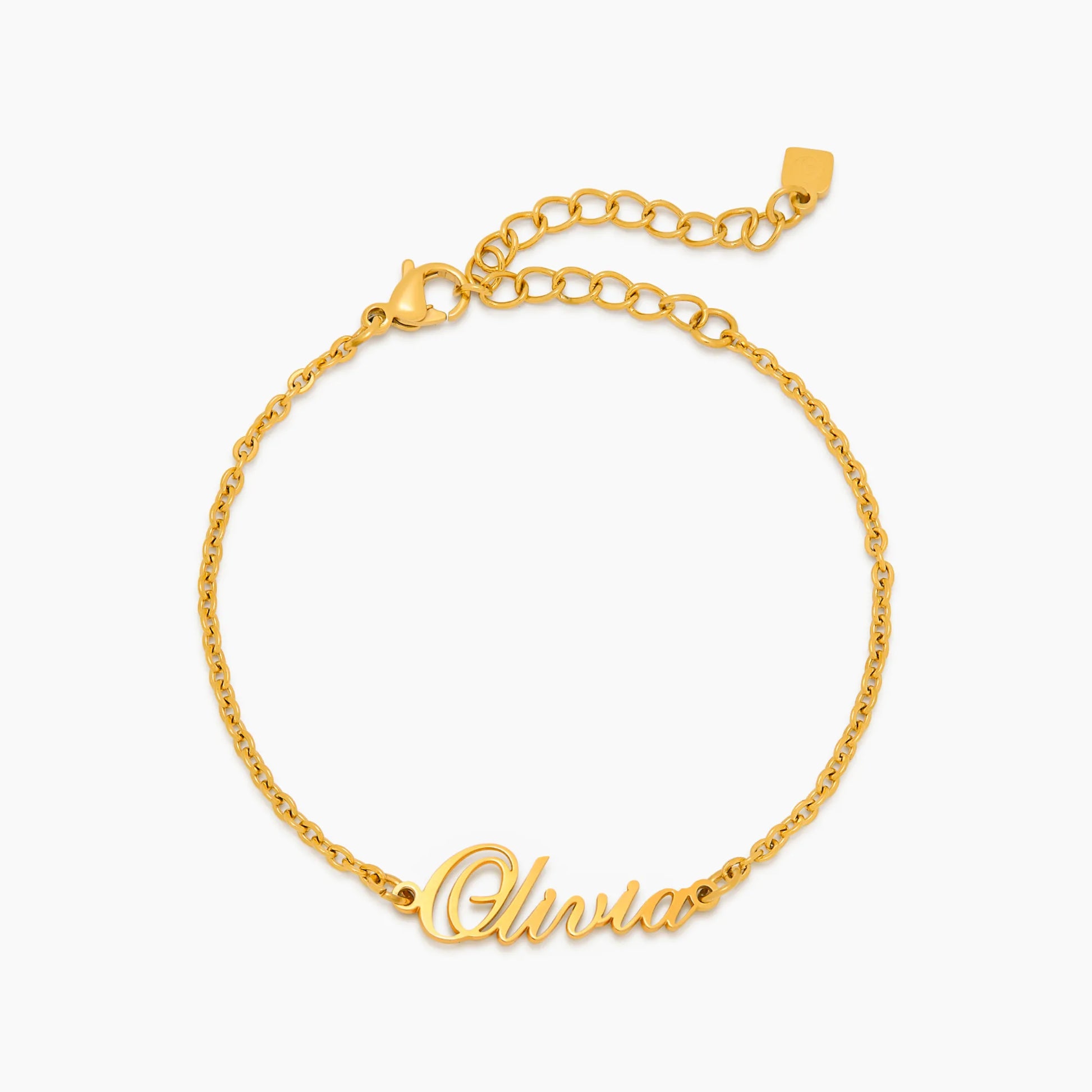 Personalised signature name bracelet gold — Olivia Jewelry