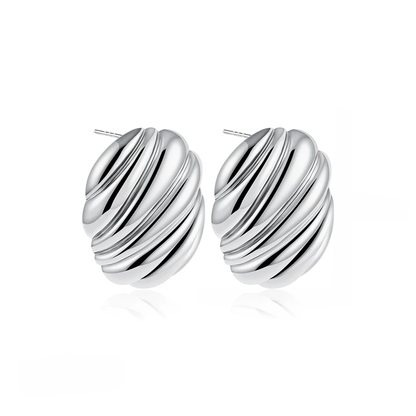 Vintage Stainless Steel Round Oval