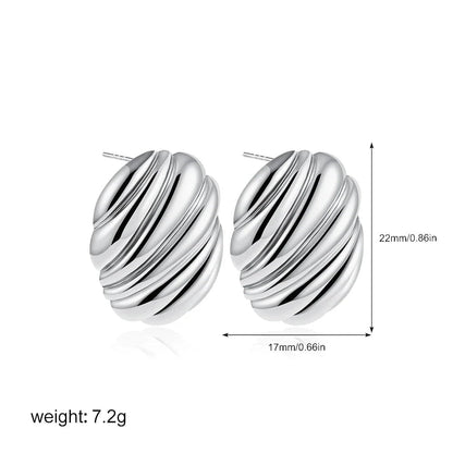 Vintage Stainless Steel Round Oval
