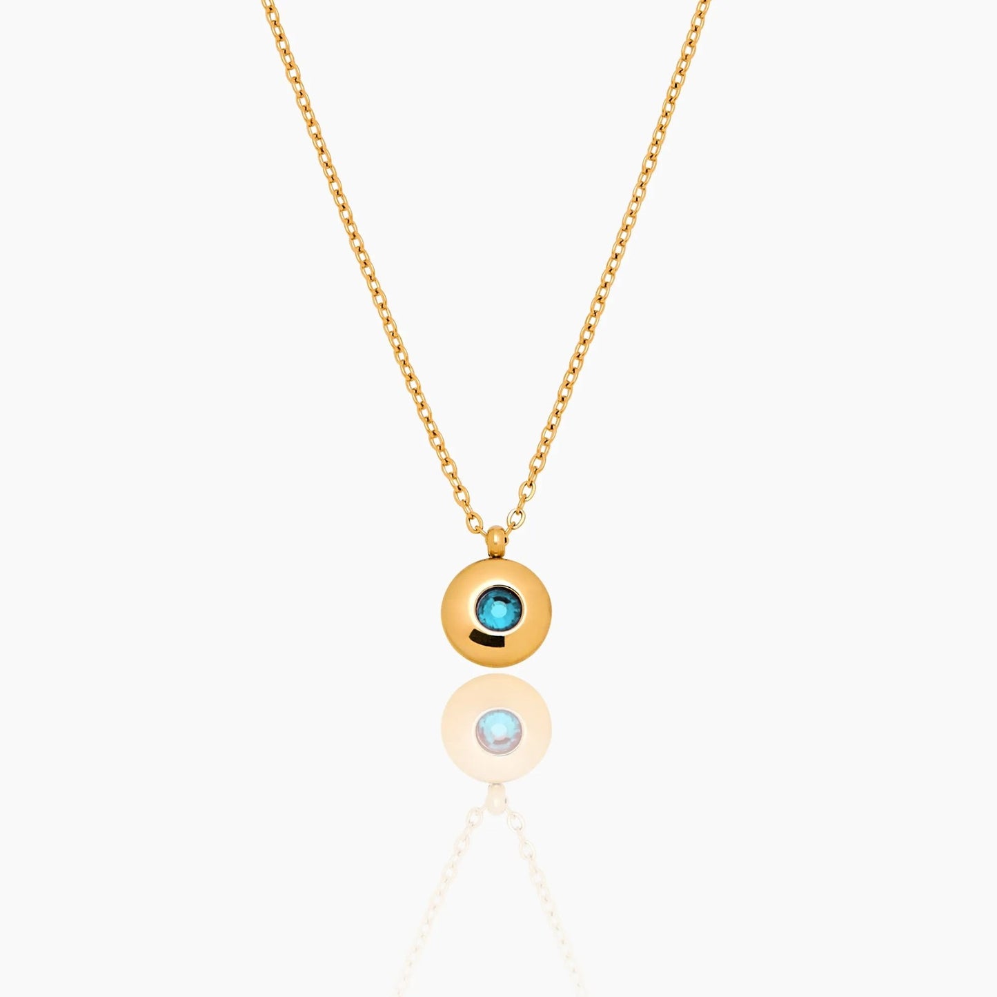 mini-birthstone-pendant-necklace — Gold / Mar-Aquamarine